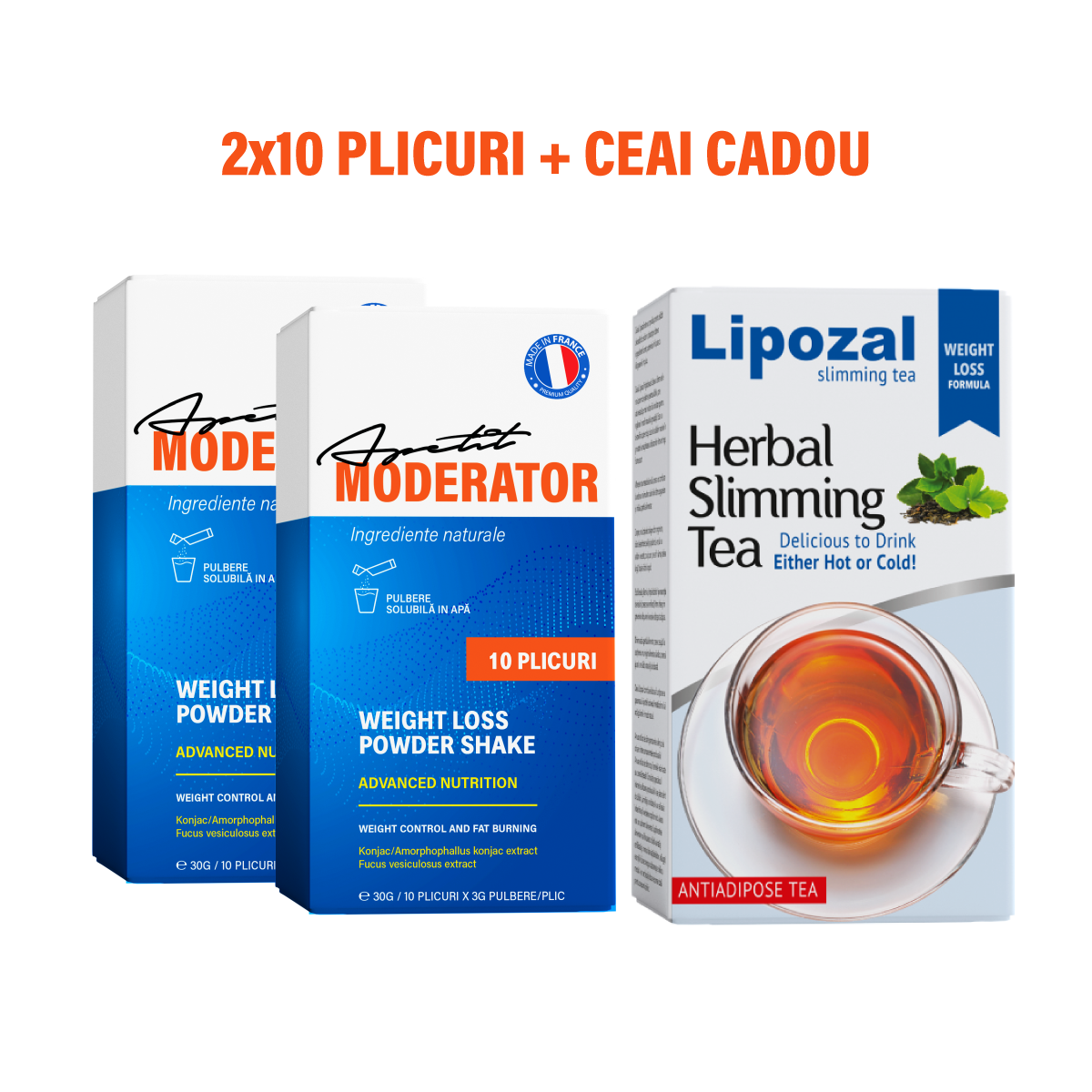 2X APETIT MODERATOR + LIPOZAL SLIMMING TEA